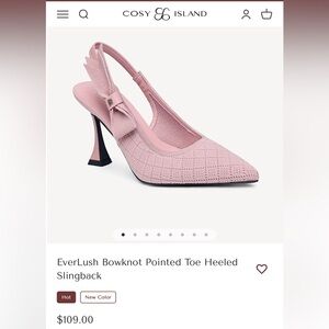 Pink Bowknot Pointed Toe Heeled Slingback